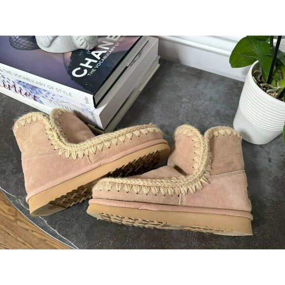 MOU Women's Platform Boots Size 37 7 Rose Beige - Picture 6 of 7